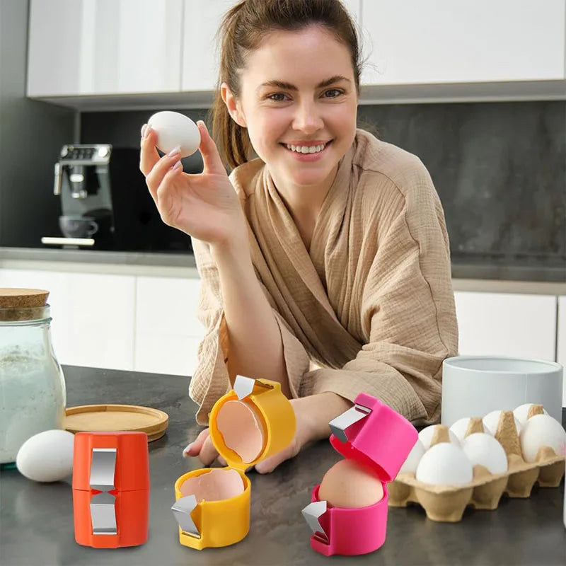 New Egg Shell Opener Manual Eggs Breaker Non-Stick Hand Eggshell Separator Portable Egg Shell Opener Tools Egg Peeler
