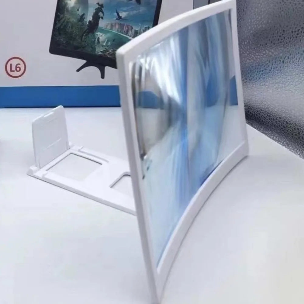 12 Inch 3D Screen Magnifier Bracket Curved Fresnel Lens Phone HD Screen Magnifier Anti Broken Eye Protection Expander Projector