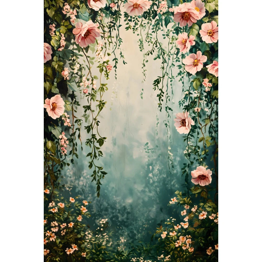 Spring Flower Wall Photography Background Abstract Floral Wedding Birthday PartyDecor Maternity Art Portrait Backdrop Photobooth