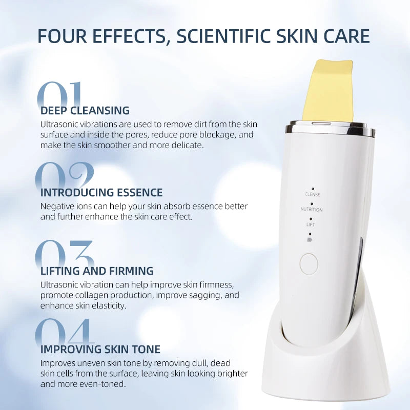 LESEN Skin Care Ultrasonic Skin Scrubber Blackheads Whiteheads Exfoliator Vibrating Facial Scraper Pore DeepCleanser Face Lifter