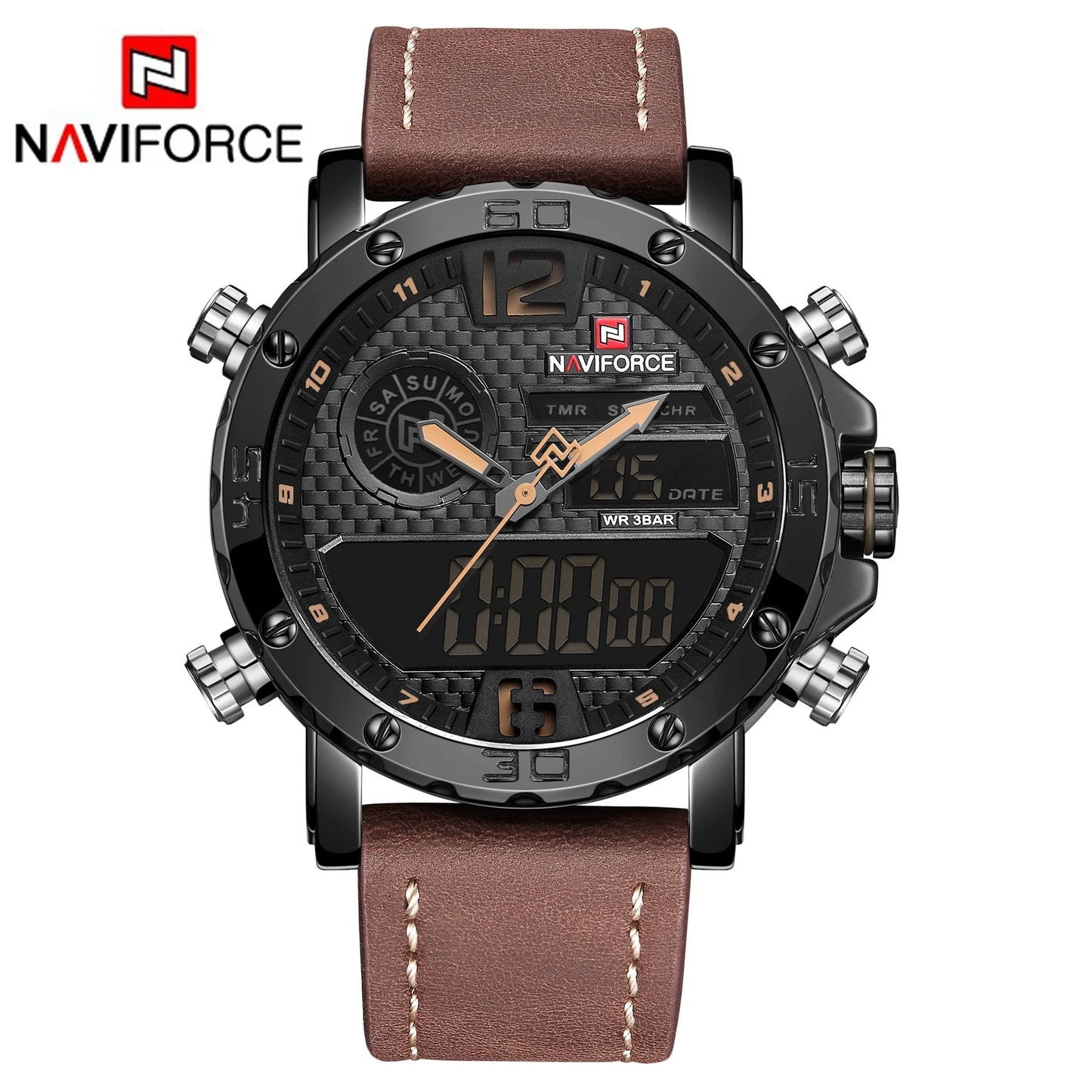 NAVIFORCE Luxury Brand Date Japan Movt Square Men Quartz Casual Watch Army Military Sports Watch Men Watches Male Leather Clock