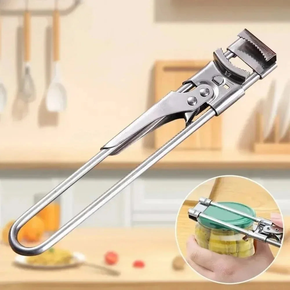 1/2Pcs Heavy Duty Stainless Steel Adjustable Multi Function Labor Saving Bottle Jar Can Opener Easy Grip Kitchen Tool Accessorie