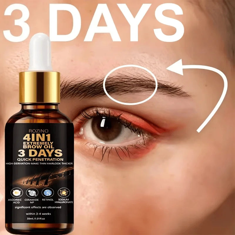 30ml Four-In-One Moisturizing Extreme Eyebrow and Eyelash Serum, Instantly Nourishes Eyebrows and Eyelashes, Making Them Longer and More Curled, Significantly Enhancing Thickness and Curl, Safe Multi-Effect Formula, Quickly A