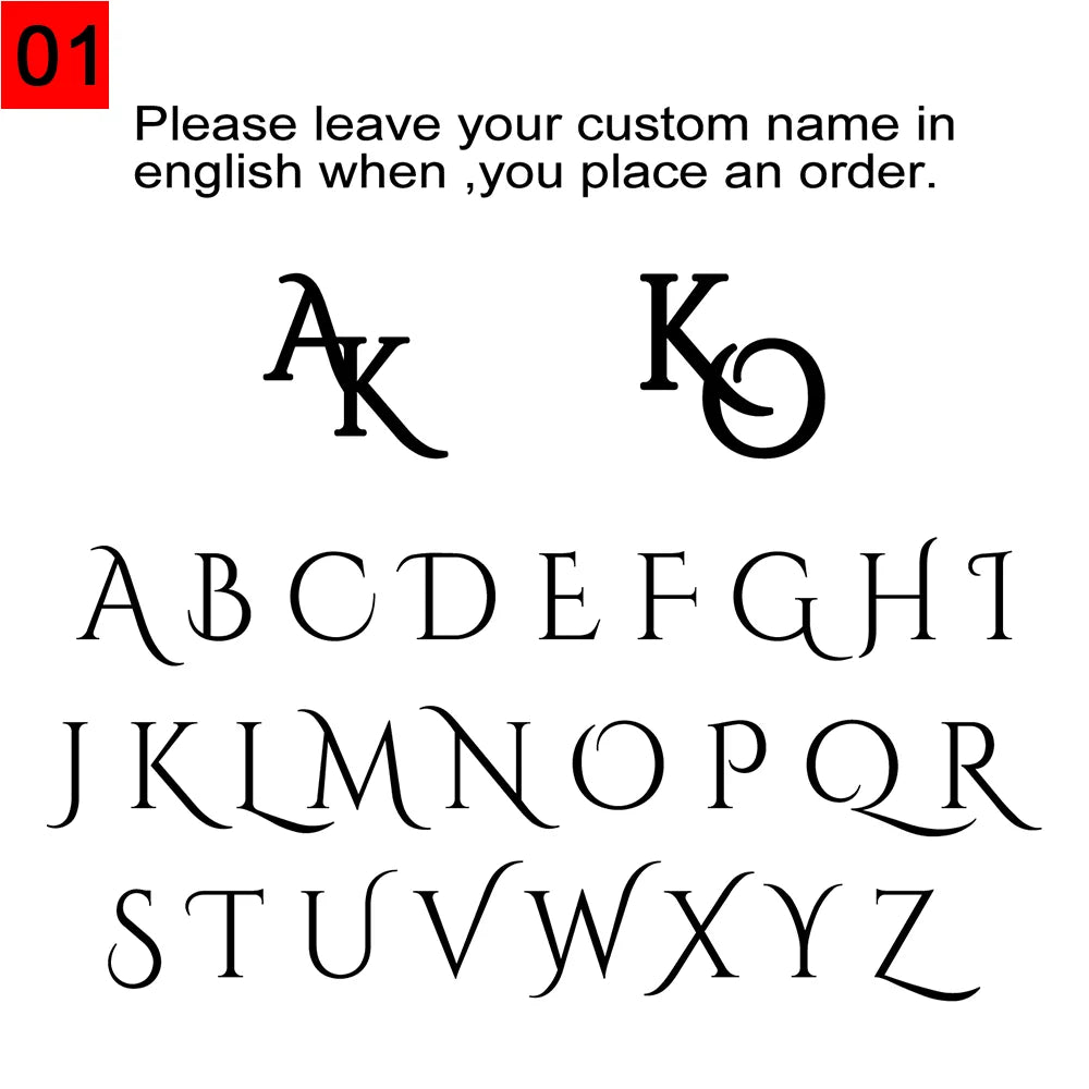 How to purchase custom cufflinks?  Choose your preferred font and color, and note the letters you want to customizethanks！