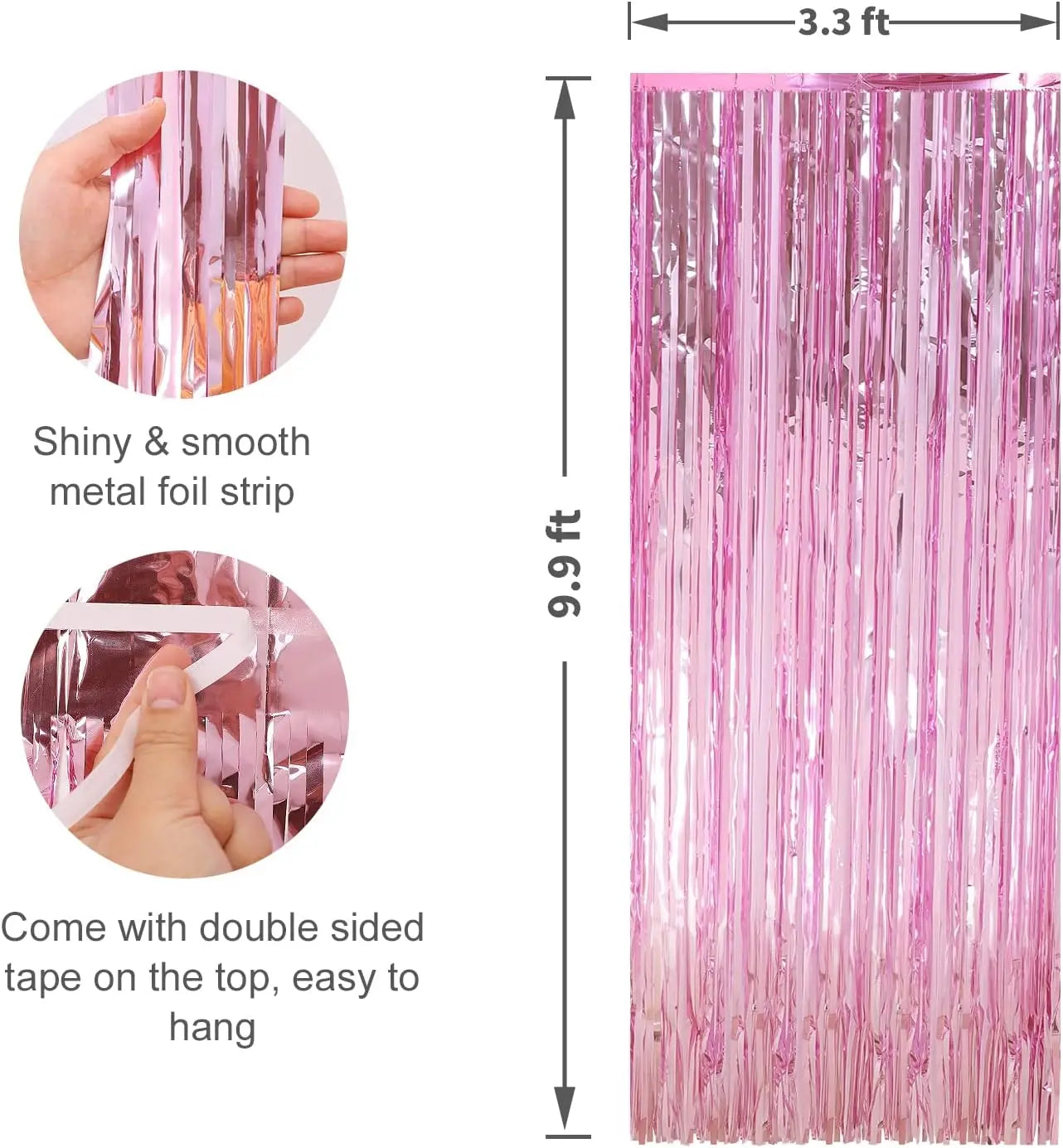 Metallic Tinsel Foil Fringe Curtains Photo Backdrop Glitter Streamers Foil Fringe Backdrop Curtain for Xmas Wedding Background