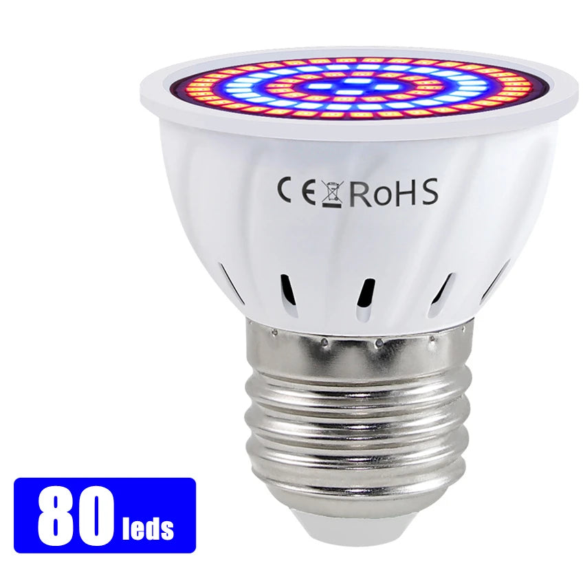 300~48Beads E27 Plant Growth Lamp Cup Red Blue Full Spectrum Indoor Planting Multi-specification Lamp Beads Lighting Light Cup