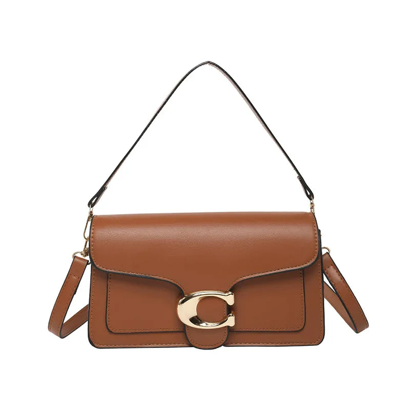 2026 New Niche Luxury Solid Color Tote Bag Retro Simple Square Bag Fashion Versatile Messenger Bag
