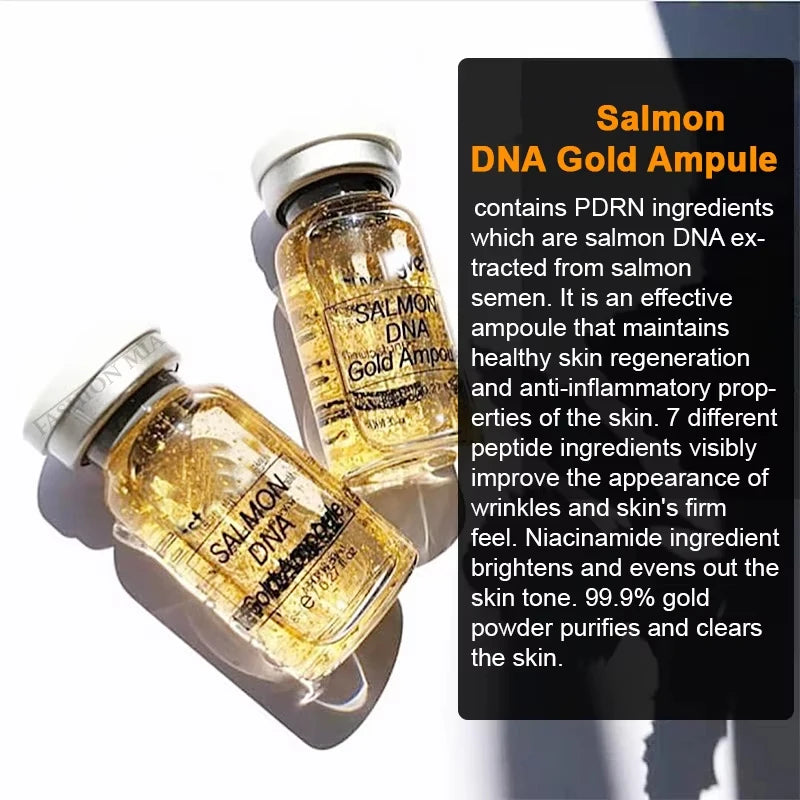 Korea 8ml Salmon DNA Gold Skin Booster Essence BB Cream Kit Moisturizing Nourishing Whitening Face Beauty SkinCare