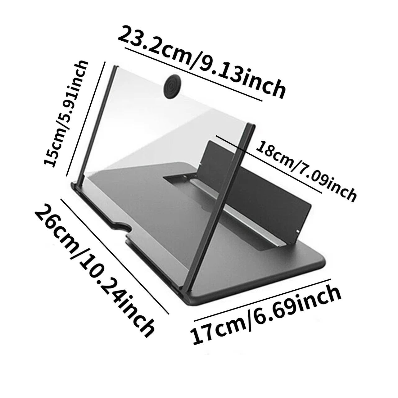 Screen Magnifier Version, Phone Projector with Extender, 3D HD Smartphone Amplifier, Foldable Stand, Adjustable Angle
