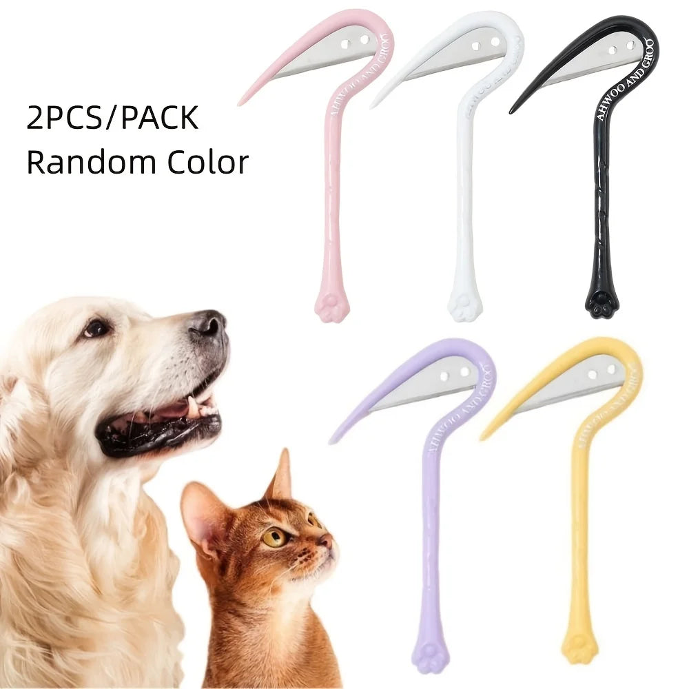 2PCS Random Color Pet Hair Removal Knotting Knife, Cat and Dog Universal Pet Knotting Comb, Cat and Dog Beauty Knife