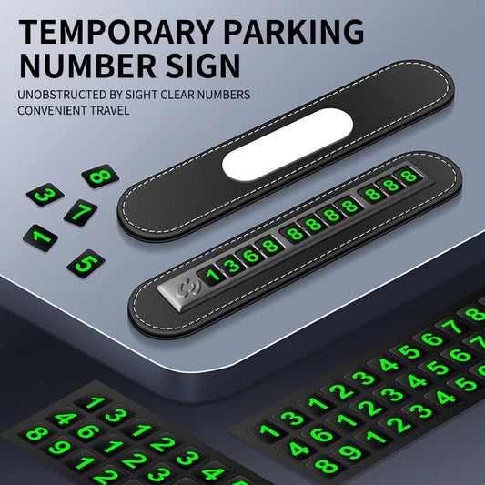 PU leather Car Phone Number Card Temporary Parking Card Plate Telephone Number Car Park Stop Automobile Accessories Car-styling