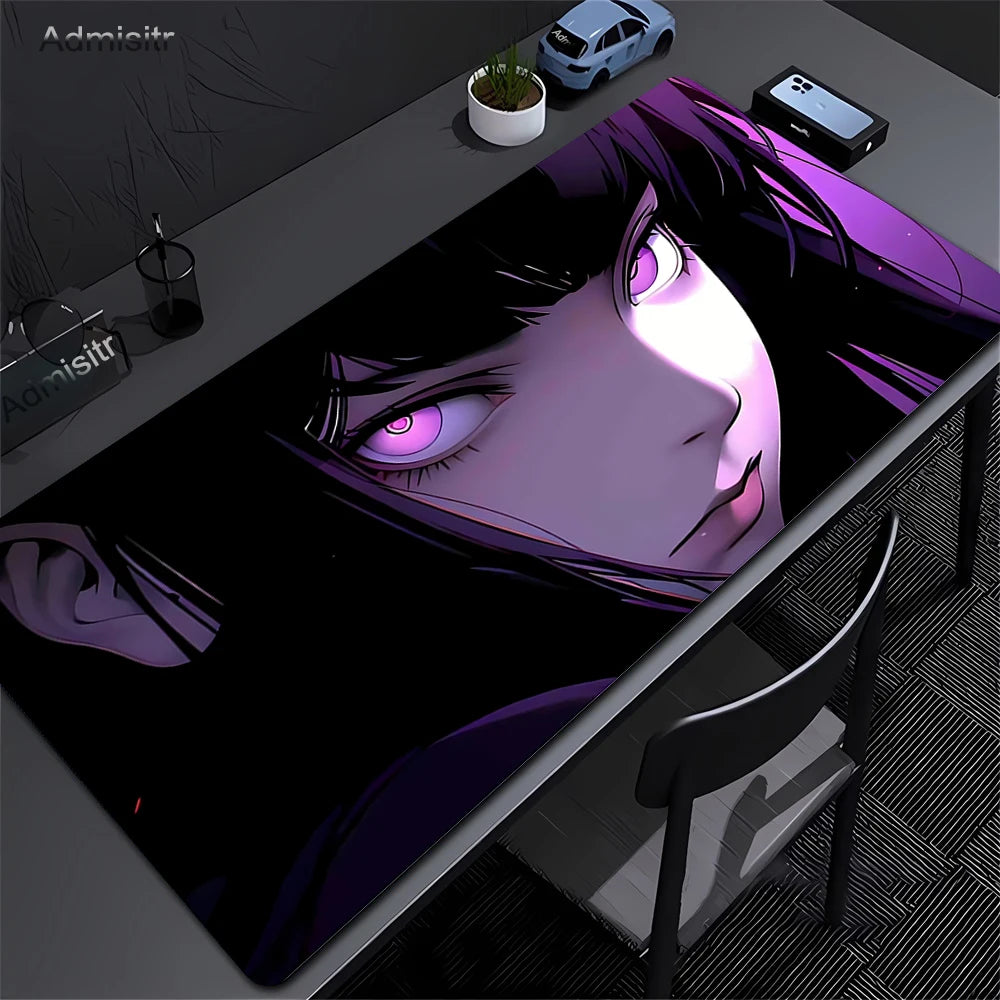 XXL Mouse Pad PC Purple Anime Girl Gamer Mousepad Laptop Computer Keyboard Accessories Mouse Mat Rug Extended Desk Mats 50x100cm
