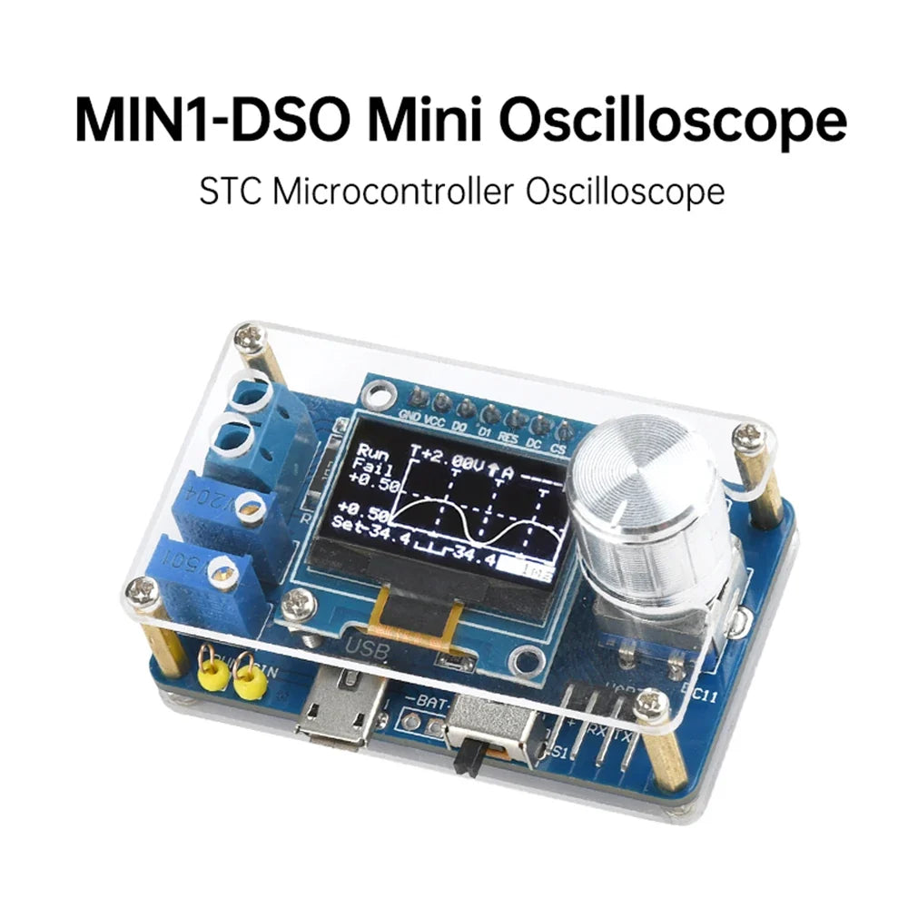 DIY Mini Digital Oscilloscope Kit STC8K8A Microcontroller Electronic Component  Soldering Practice Loose Kit