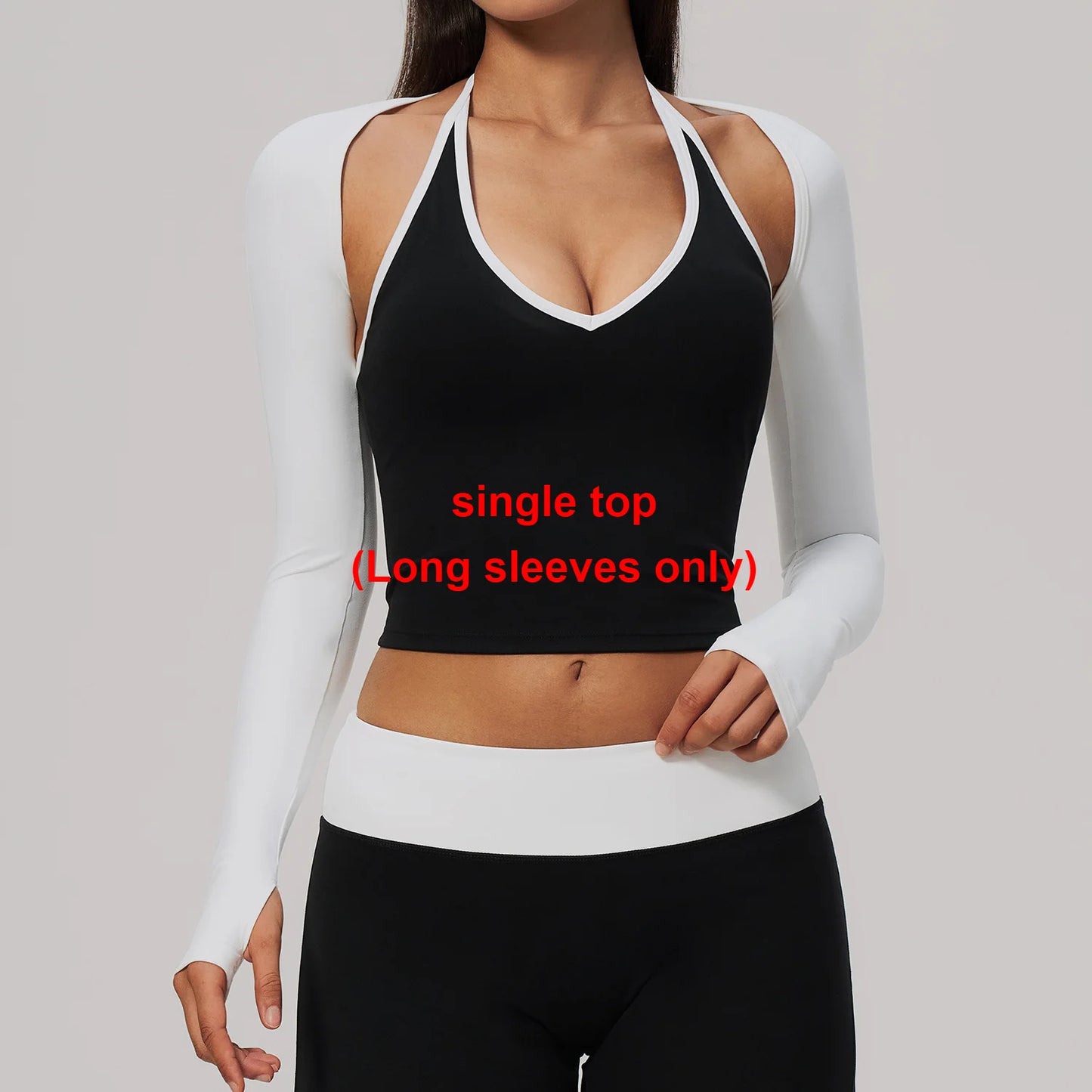 Yoga Long Sleeved Womens Fitness Long Sleeved Running Workout Gym Crop Top Off-Shoulder T-shirt Top With Thumb Holes Activewear