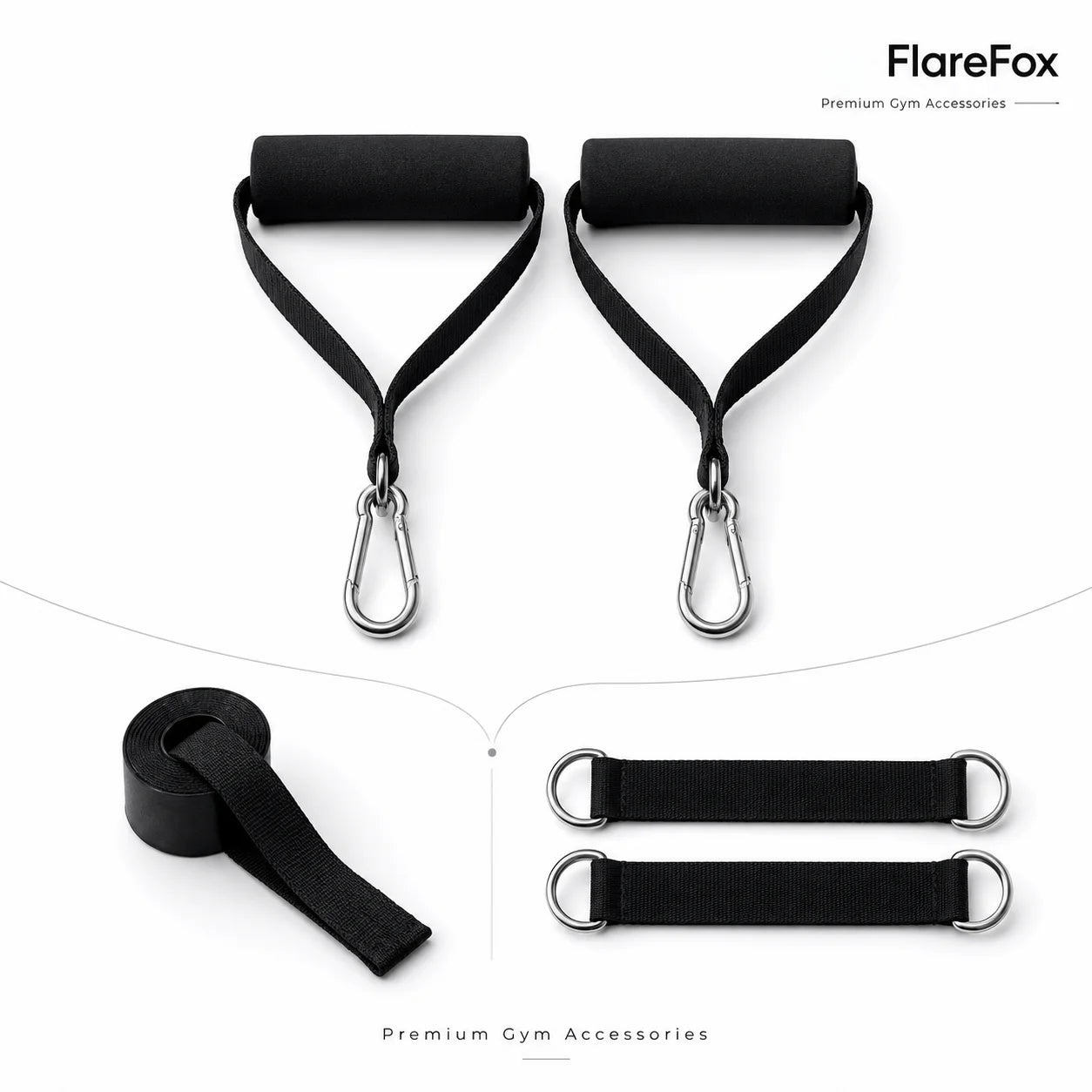 FlareFox Adjustable Multi Resistance Bands Push-pull Rod Pull-Up Assist Strap Strength Training Home Gym Equipment Workout Kit