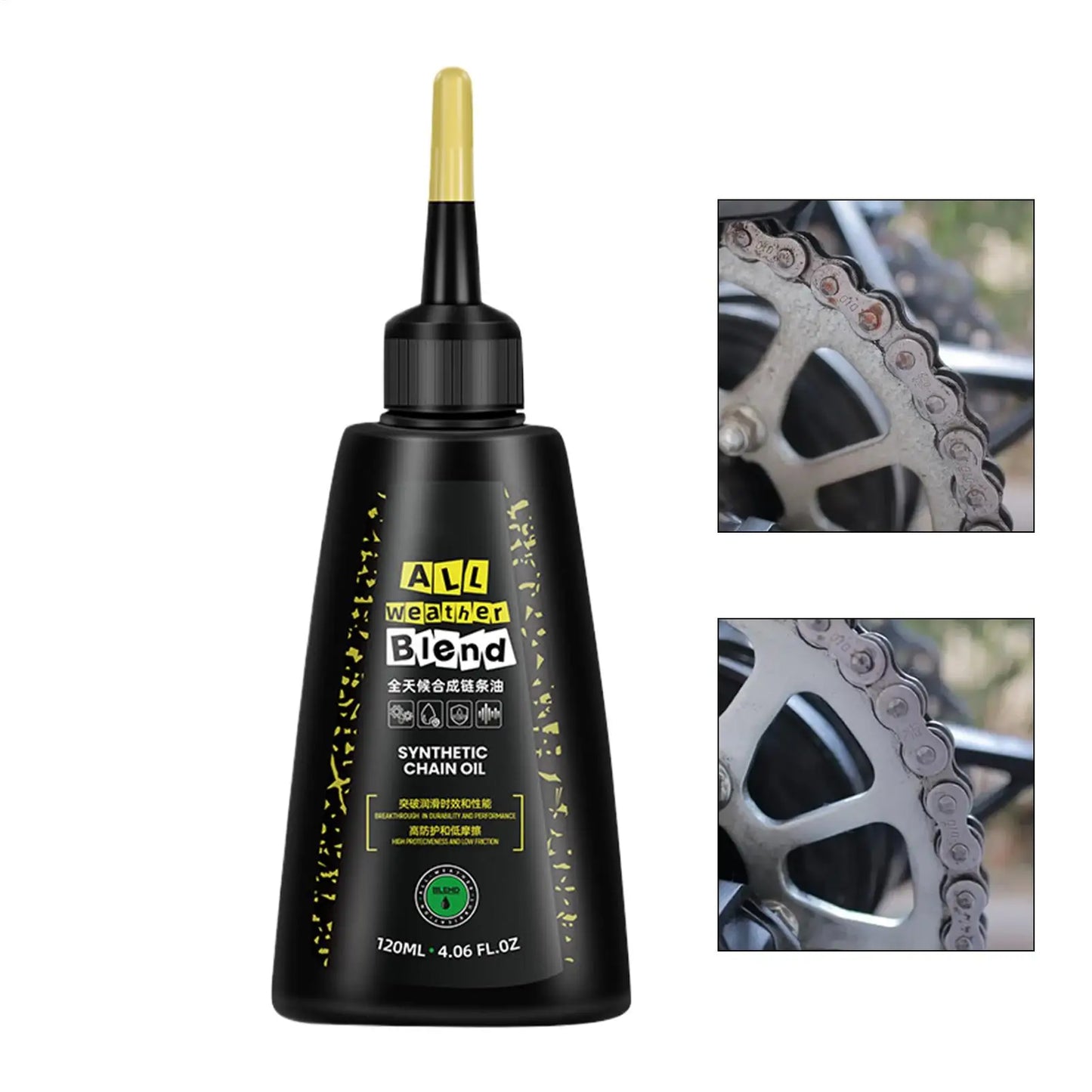 Cycling Chain Lube Synthetic Mountain Cycle Chain Oil Cycle Lubricating Oil All-Purpose All-Weather Bikes Pedal 120ml