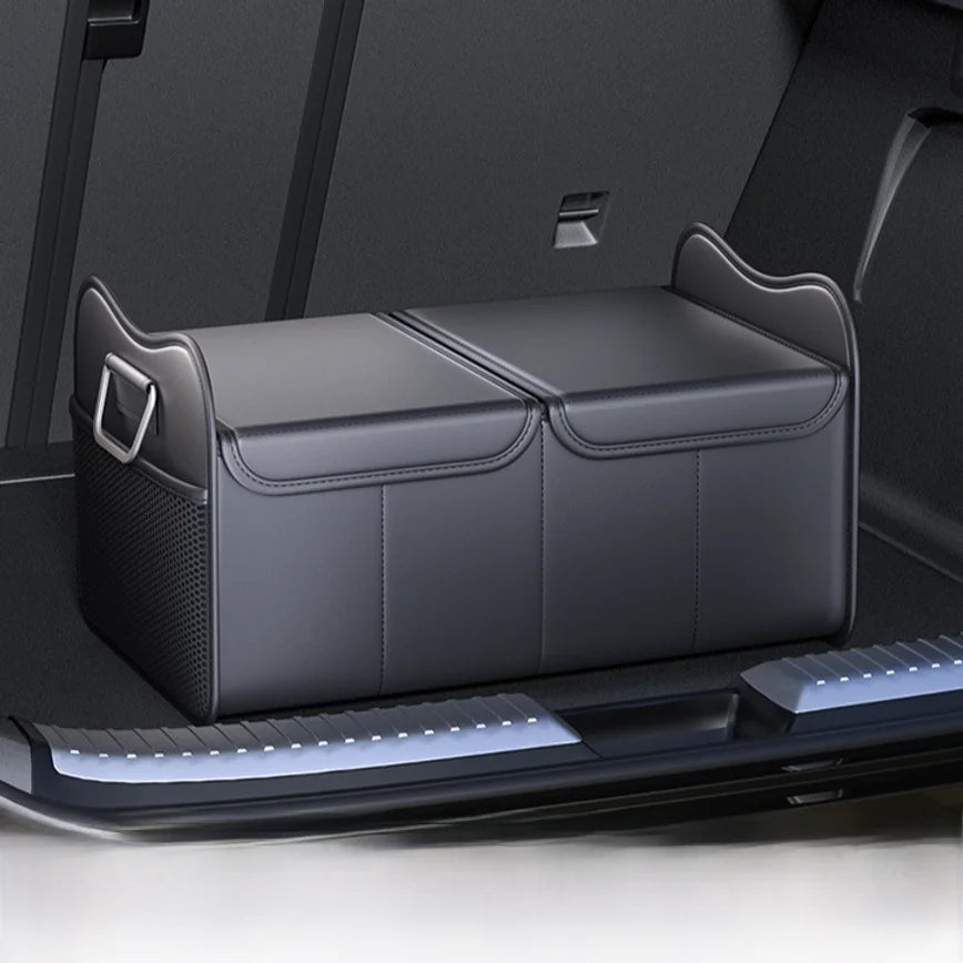 Foldable PU Car Trunk Storage Box Multifunctional Vehicle Organizer Box Portable Car Rear Trunk Sundries Storage Container