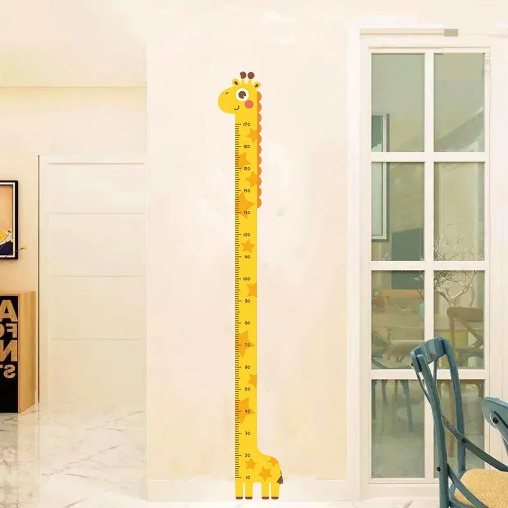 Children Growth Height Ruler Sticker To Measure And Record Kids Height With Unicorn Dinosaur Giraffe Cartoon Nursery Decor