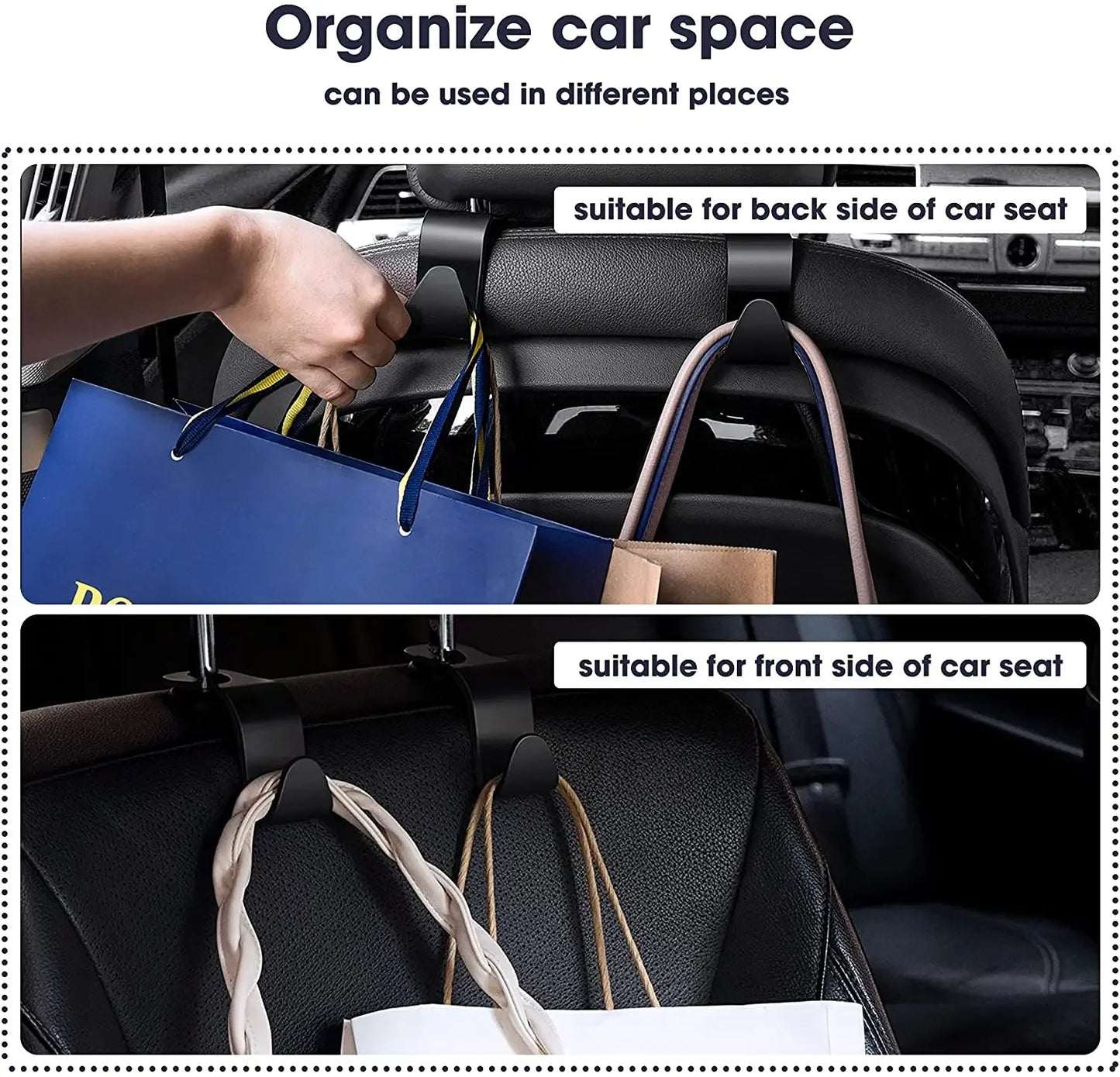 Car Seat Back Hook Universal Headrest Hook Car Accessories Interior Organizer Hanger Holder Storage For Car Bag Handbag Purse