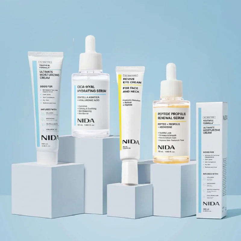 Korea NIDA Skin Care - Retinol Probiotic Eye Cream, Ultimate Moisturizing Cream, Rejuvenation Facial Serum, Skin Barrier Repair
