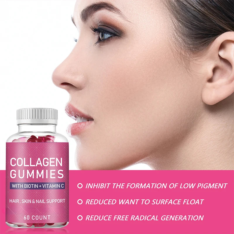 60 Gummies Collagen Gummies Biotin Vitamin C Gummies