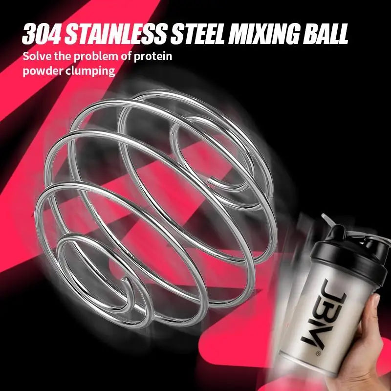 Sports Protein Shaker Cup With Powder Storage Box, Stainless Mix Ball For Coffee Milk Cocoa Powder, Fitness Accessory