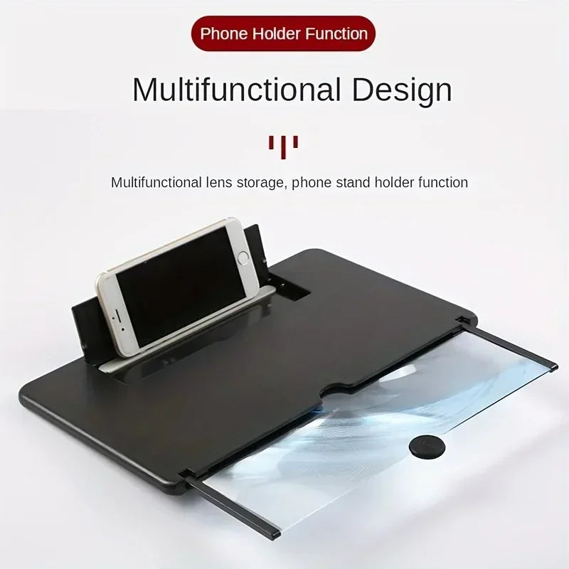 12/10Inch HD Cell Phone Screen Amplifier Mobile Phone Holder Mobile Phone Portable Phone Screen Video Magnifier Stand Bracket