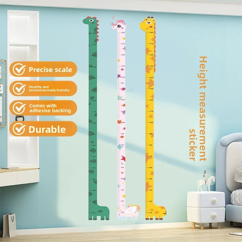 Children Growth Height Ruler Sticker To Measure And Record Kids Height With Unicorn Dinosaur Giraffe Cartoon Nursery Decor