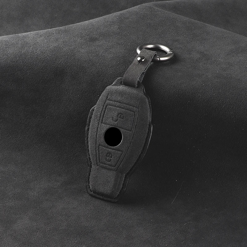 leather Suede Car Key Case Cover Shell For Mercedes Benz A B C E S G Class W204 W205 W212 W213 W176 W177 GLC CLA AMG Accessories