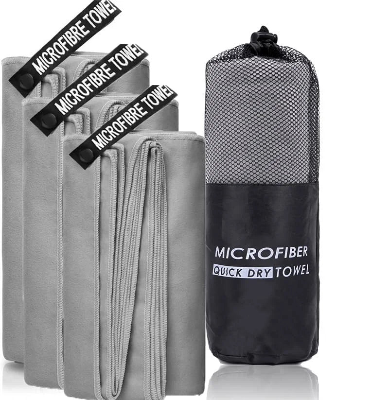 Microfiber Quick Dry Gym Towel Silver ION OdorFree Absorbent Fiber Fast Drying Workout Gear for Body Sweat Working Out