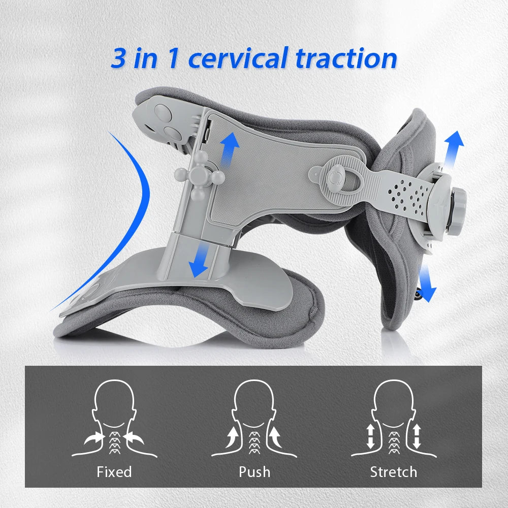 Cervical Neck Traction Device Chiropractic Tools Neck Stretcher Support Collar for Home Office Spine Neck Posture Braces Relief