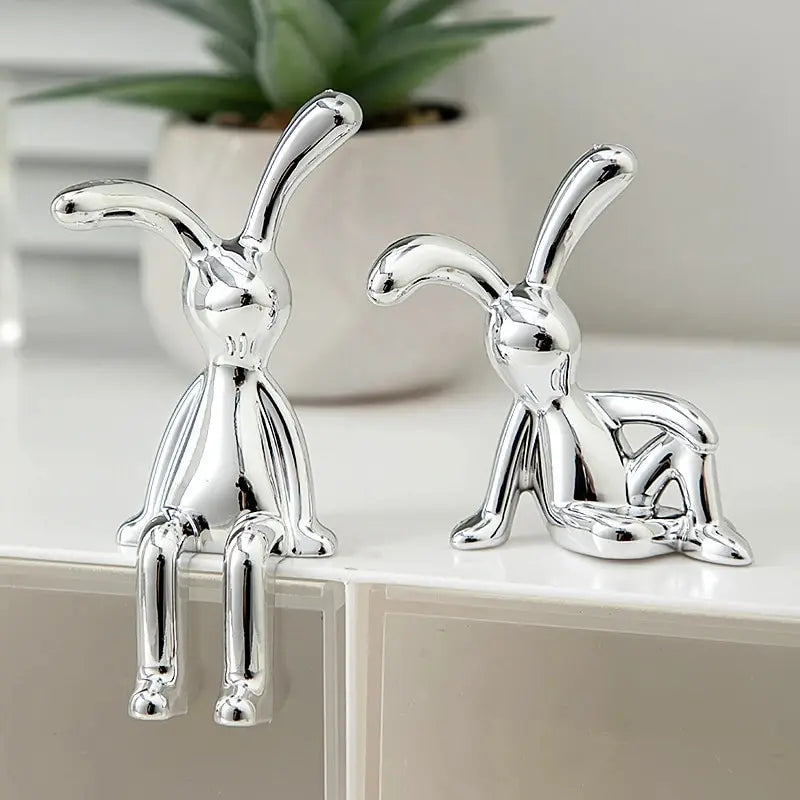 2-4pcs Long-Eared Rabbit Cartoon Decoration Accessories Living Room Bedroom Car Decoration Desktop Decorative Ornamet