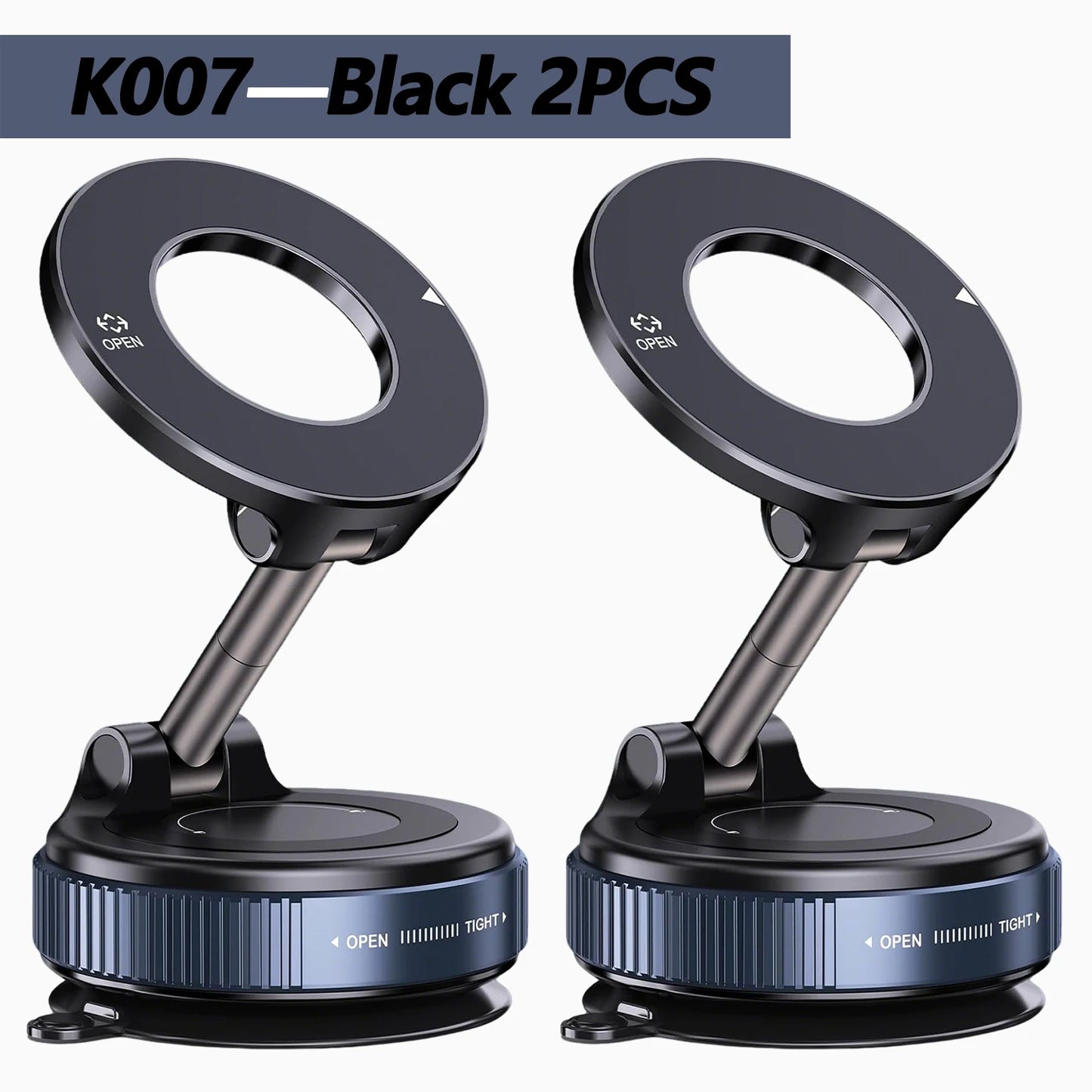 K007/K009 Strong Magnetic Car Phone Holder Foldable Design 360° Adjustable Vacuum Mount for Car/Desk/Bathroom/Universal Use
