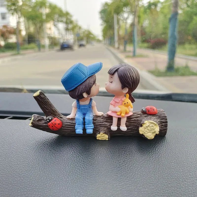 1/2pcs Car Interior Decoration Cute Cartoon Couples Action Balloon Ornament Auto Interior Dashboard Accessories For Girls Gifts