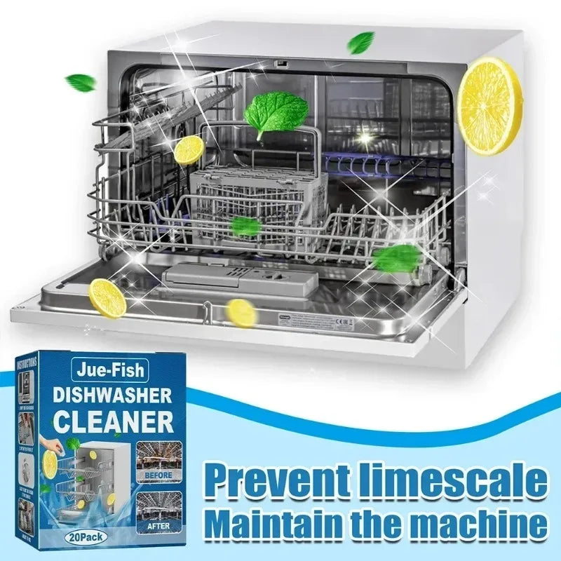 20/40PCS Dishwasher Cleaner Tablets Surfactant Deep Clean Remove Oil Dirt Limescale Antibacterial All in One Kitchen Cleaning To
