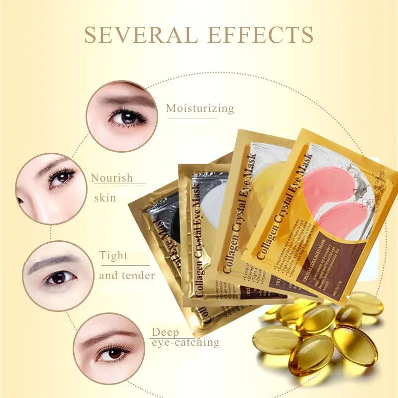 10 Pairs Gold Collagen Crystal Eye Mask Skincare Under Eye Patches Firming Moisturizing Nourishing Eye Skin Care Products