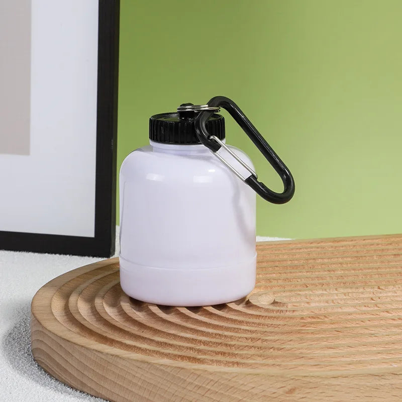 100mL Protein Powder Shaker Cup Keychain Portable Funnel Powder Box, Fitness Supplement Portioning Bottle, Sports Portioning Box