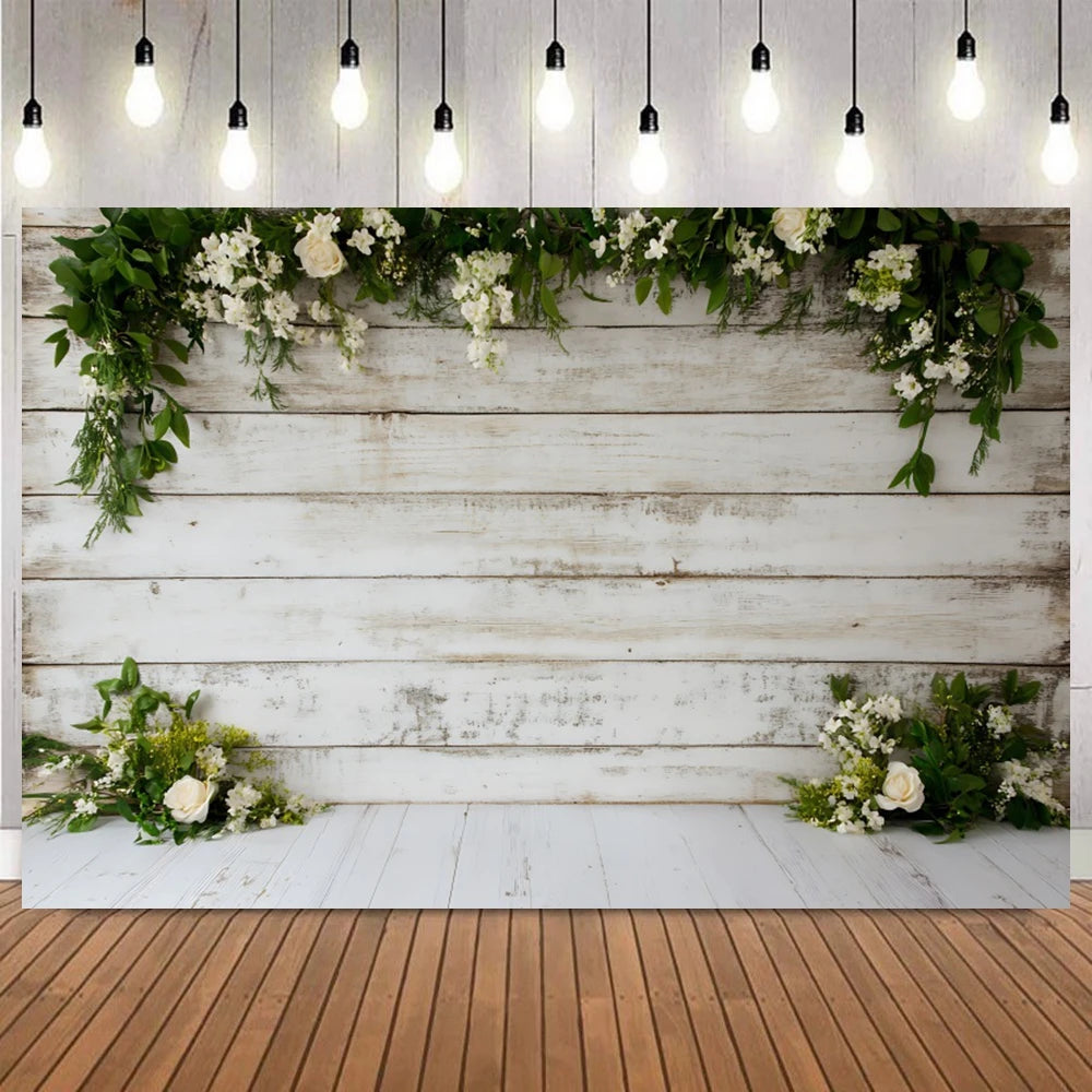 Wedding Ceremony Backdrops Flower Wall Spring Summer Bridal Shower Mr & Mrs Photography Background Photo Studio Props