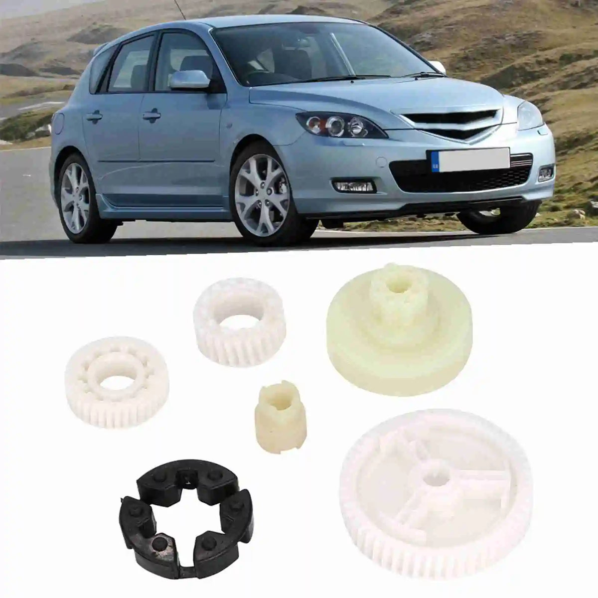 6 Pcs Car Window Glasses Motor Gear Replacement Kit Fit for Mazda 3 5 CX-7 CX-9 RX-8