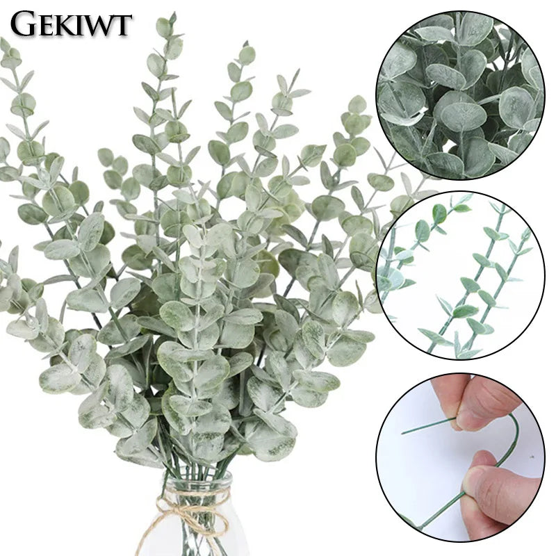 Artificial Eucalyptus Leaves Bouquet Nordic Home Fake Eucalyptus Leaf Wedding Christmas Faux Plants Home Festivals Decor