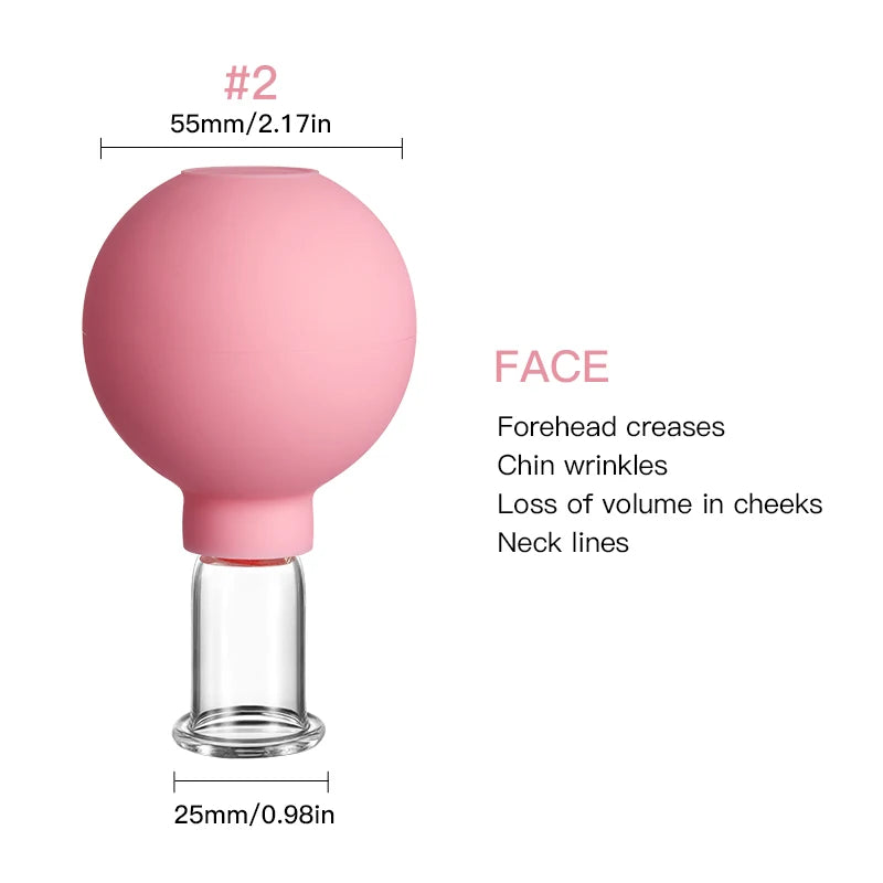 Rubber Face Massager Vacuum Cupping Face Lifting Facial Cups Anti Cellulite Cup Anti-Wrinkle Cupping Therapy Skin Care Beauty