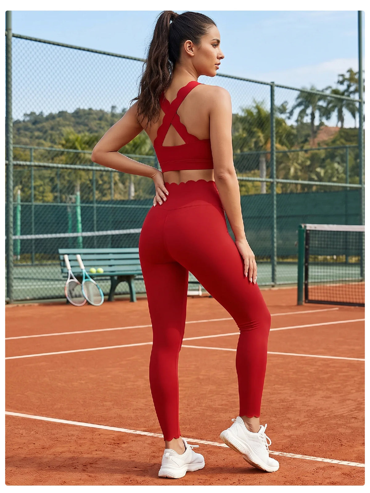 Cross Backless Bra Build In Pads High Waist Lifting Hip Leggings Women Two Pieces Yoga Sets Super Stretchy Gym Workout Clothing