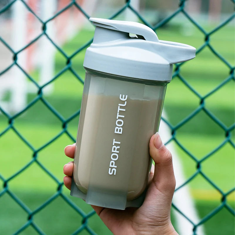 Portable Protein Powder Shaker Bottle Leak Proof Water Bottle For Gym Outdoor Fitness Training Sport Mixing Cup With Scale