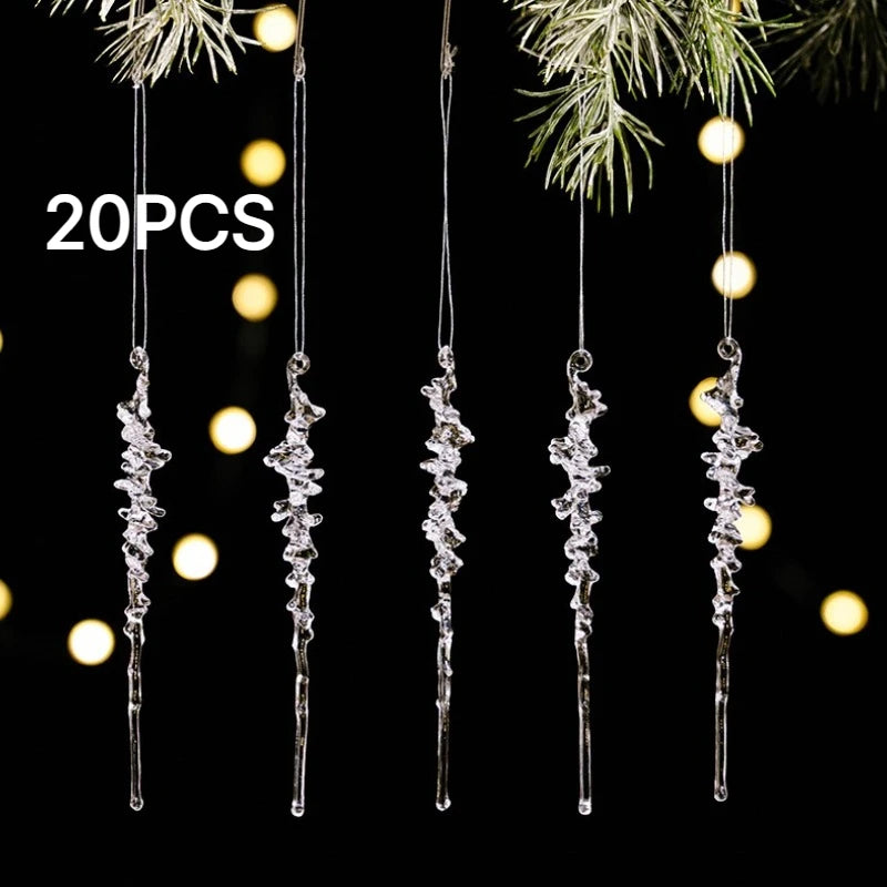 20 PCS Transparent acrylic Christmas tree ice column decoration Christmas, New Year, Holiday, Wedding, Winter Party Decoration 5 Various styles of ice pillar ornaments