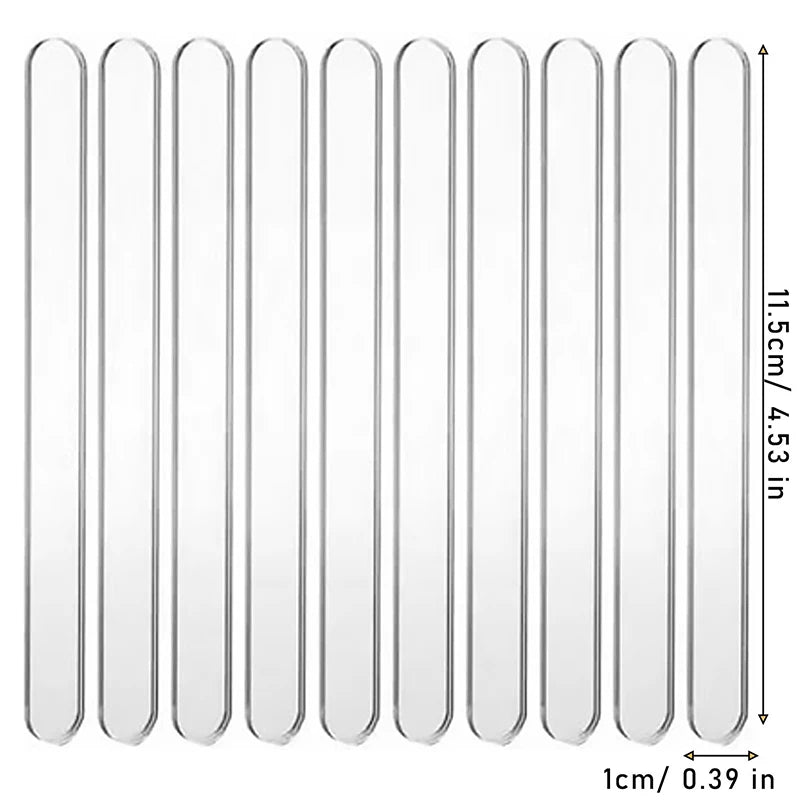 100/10pcs Acrylic DIY Popsicle Sticks Transparent Gold Popstick for Ice Cream Cakesicle Candy Creamsicle Mould Party Decor Gifts