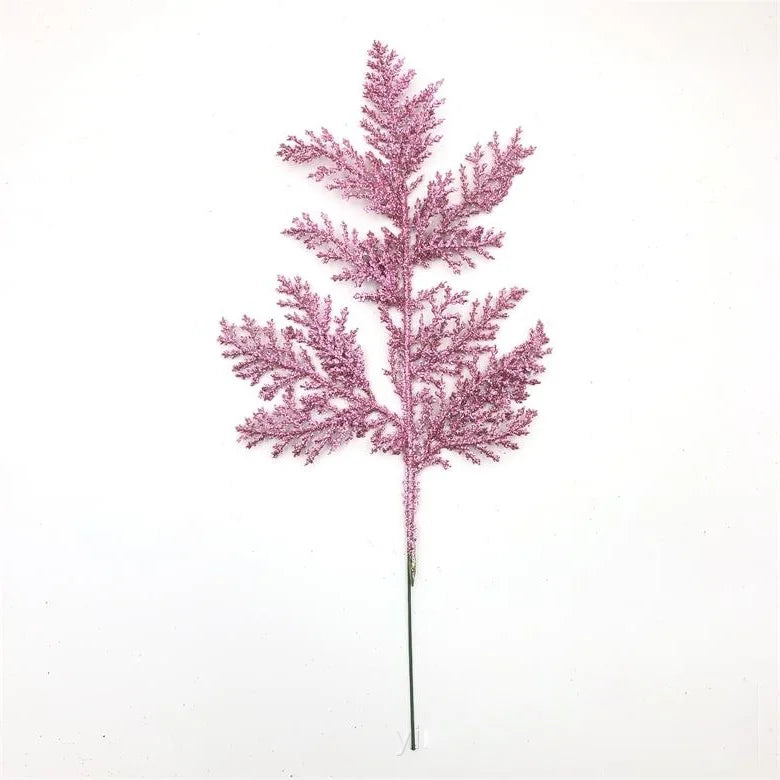 10/20Pcs Glitter Artificial Leaves Bundle Xmas Christmas Tree Decoration Vase Arrangement Home Party DIY Floral Garland Decor