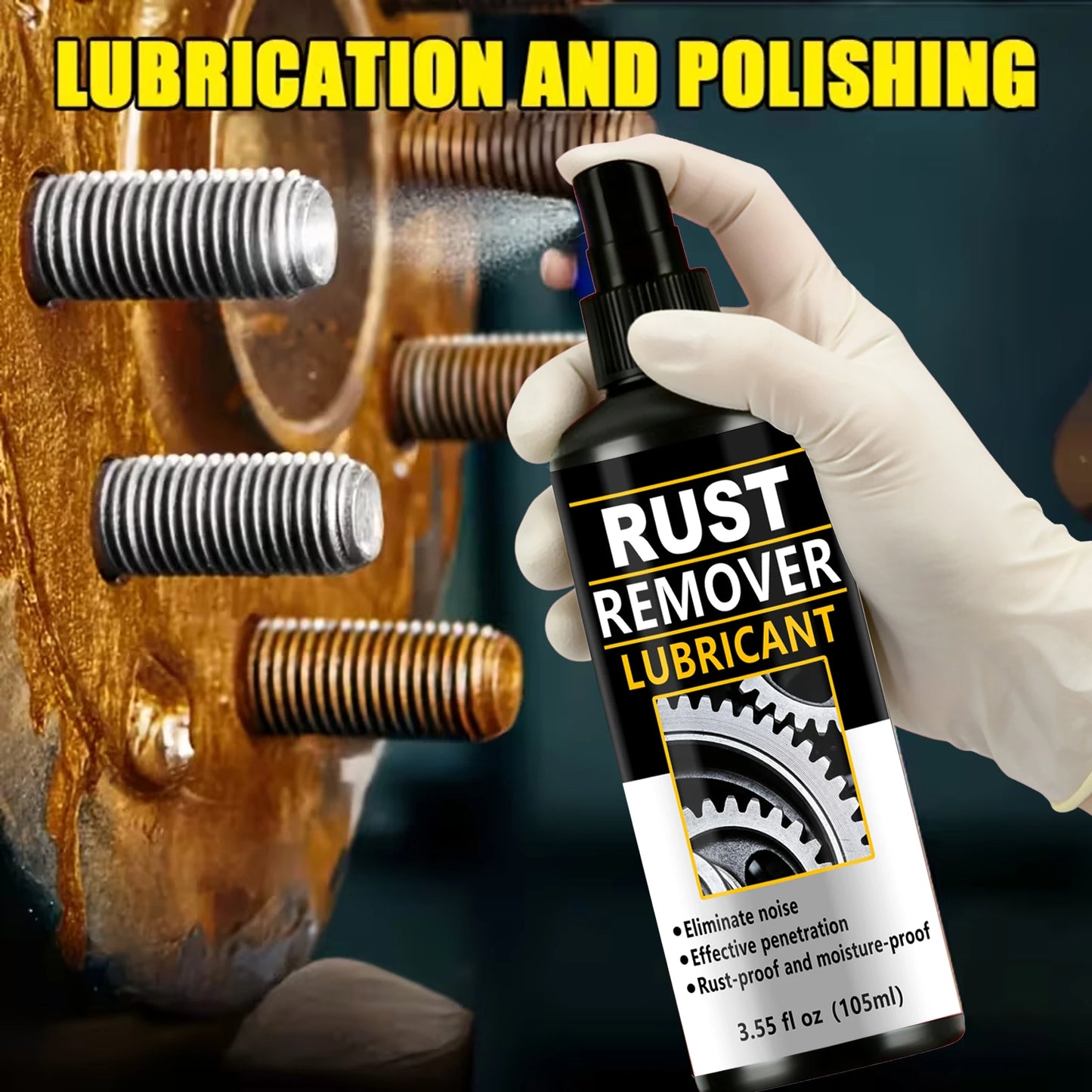 Multi-Purpose Rust Remover Lubricant Spray - Anti-Rust Lubrication Oil for Bike Chain, Car Parts, Hardware, Rust Proof, Moisture