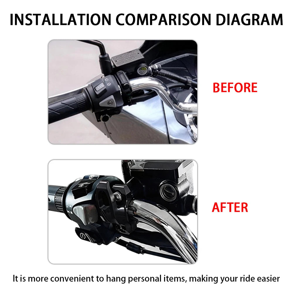 CNC Aluminum Motorcycle Handlebar Helmet Hook Hanger Bracket Universal Accessories