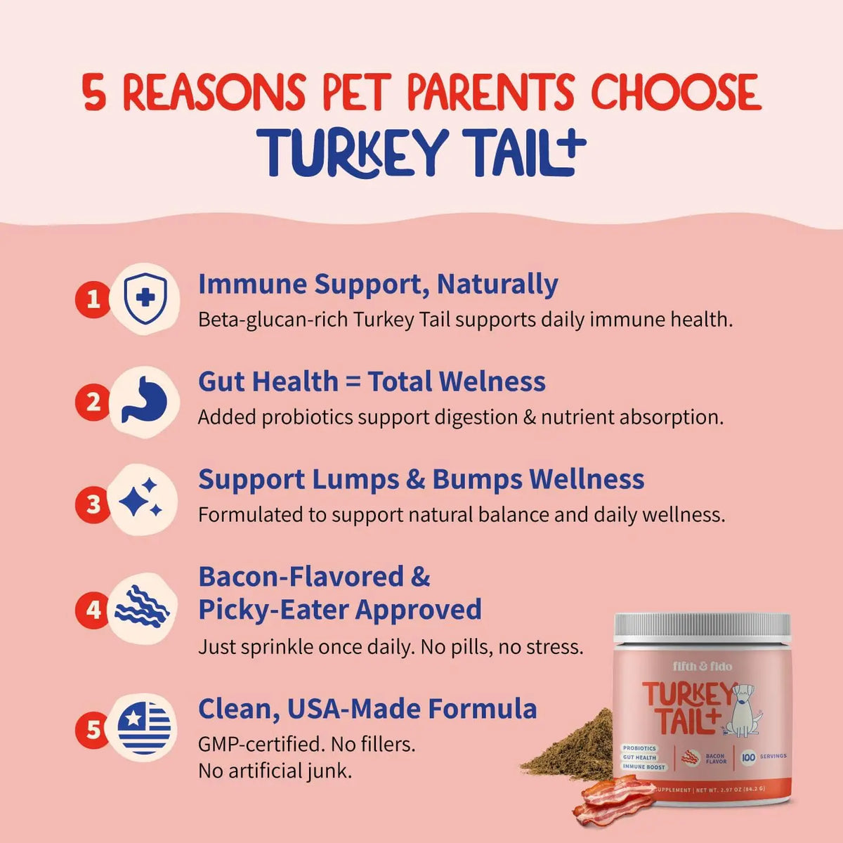 100g Turkey Tail Mushroom Supplements for Dogs Pet Turkey Tail Mushroom Supplement Support Premium Vitamins for Pet Health Care