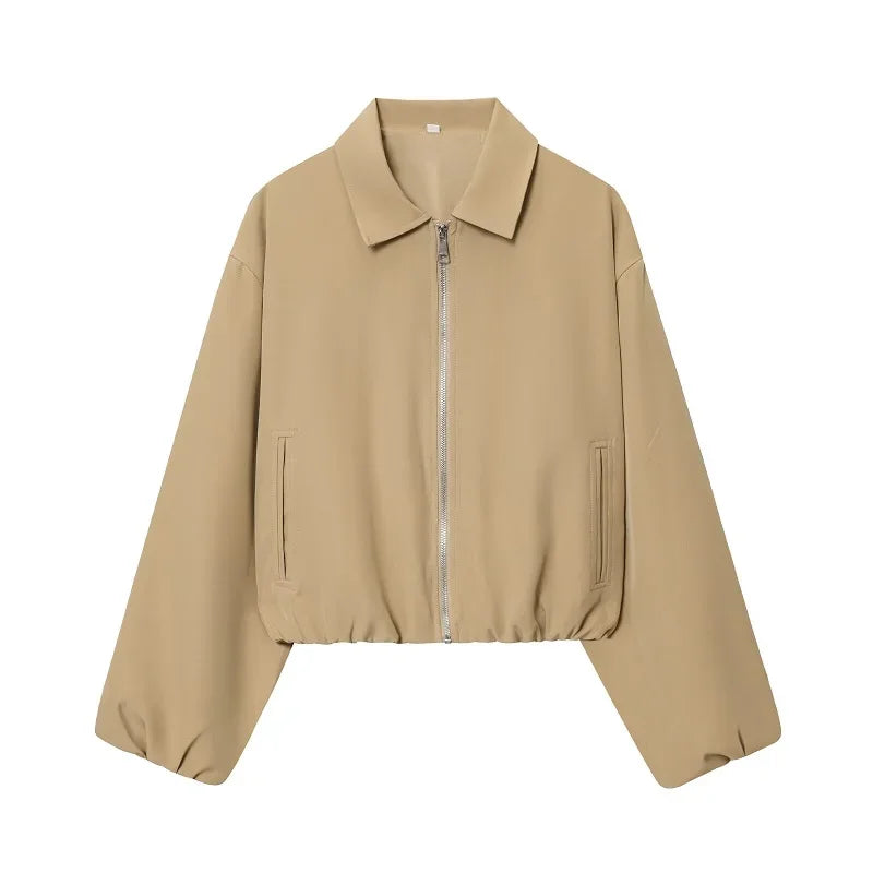 MUJER 2025 Women's Bomber Jacket Zip Puffed Varsity Jackets for Women Cropped Demi-season Jacket for Women Coats New Outerwears
